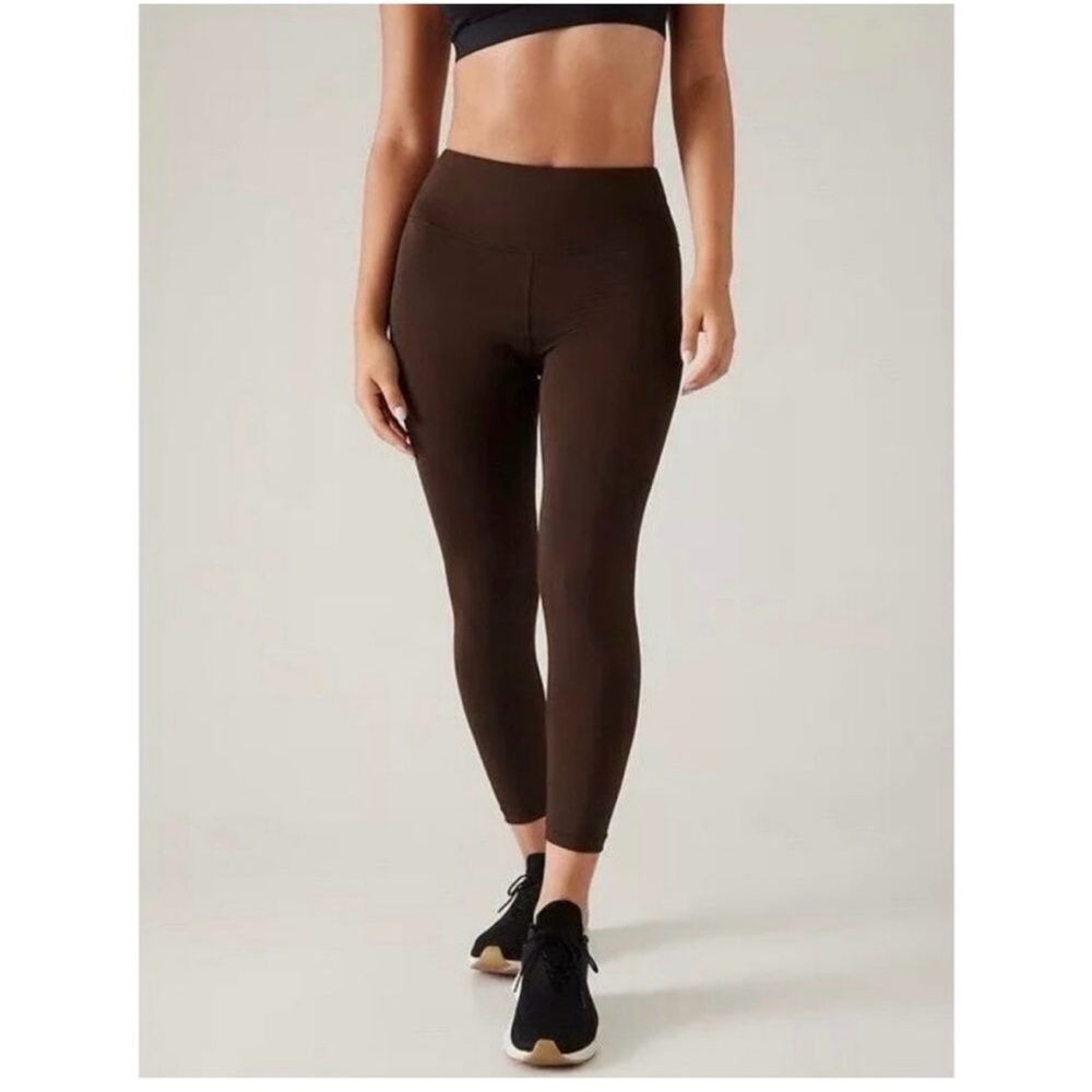 Athleta Women’s Elation Ultra High Rise Rib Leggings Truffle Brown Medium